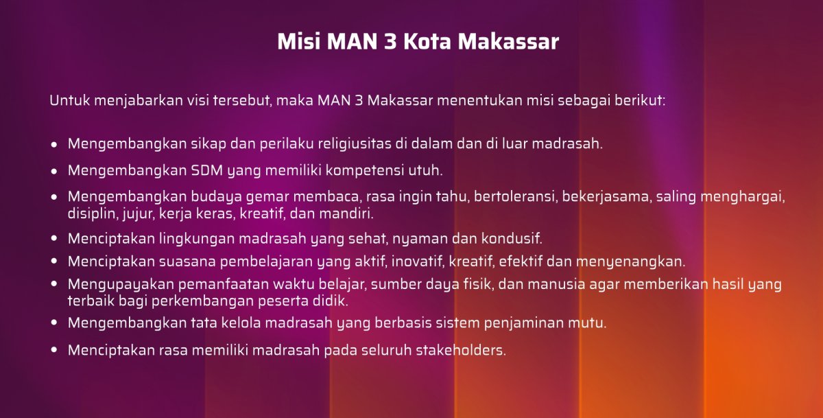 Misi MAN 3 Kota Makassar