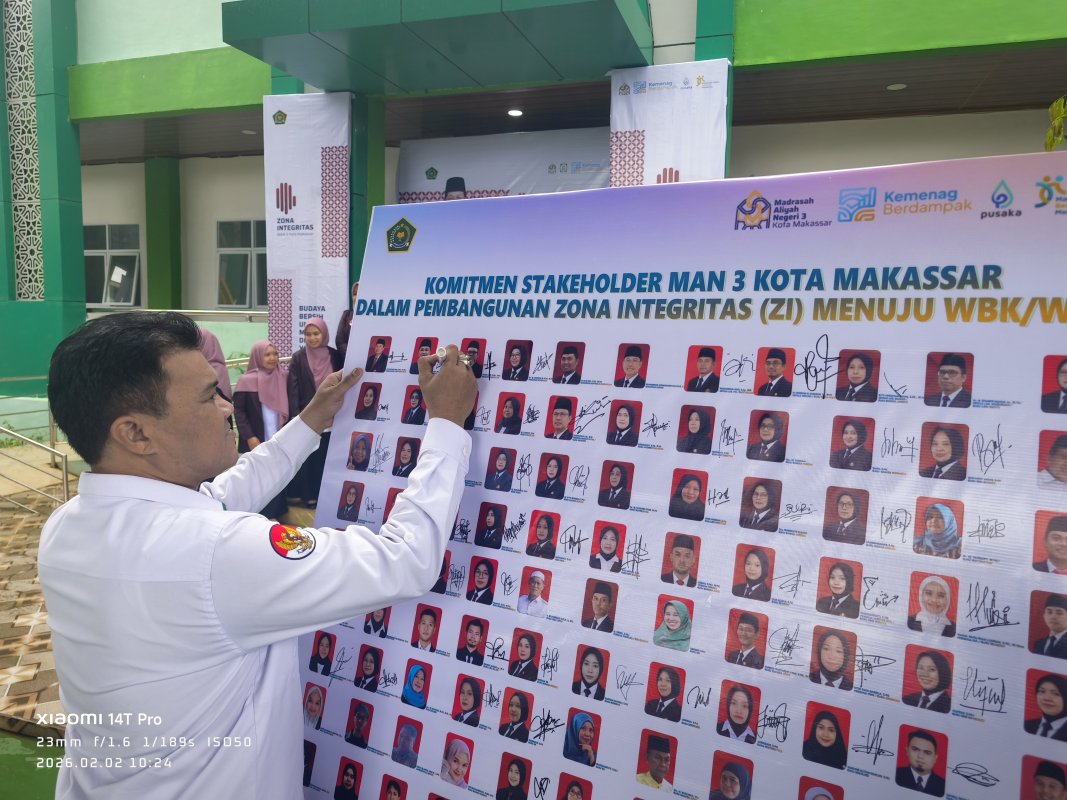 Wujudkan WBK-WBBM, MAN 3 Kota Makassar Resmi Deklarasikan Pembangunan Zona Integritas