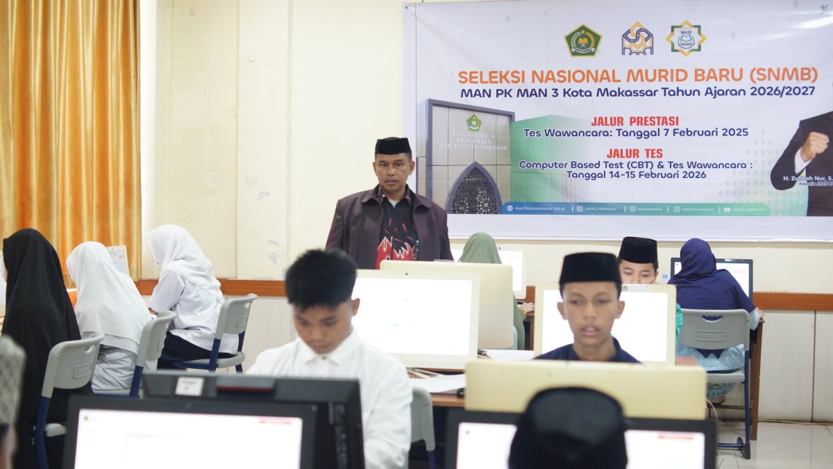 Mengintip Ketatnya Hari Pertama Seleksi SNMB MAN 3 PK Kota Makassar