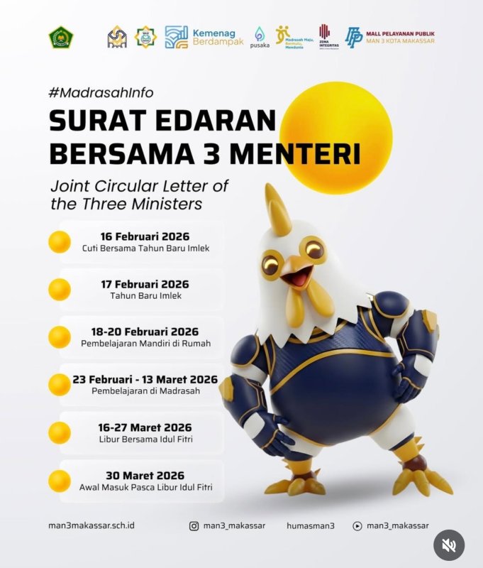 Dicatat ya. Surat Edaran bersama 3 Menteri