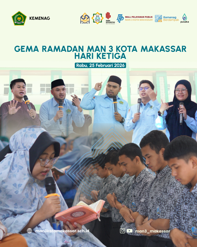 Gema Ramadan Hari Ketiga di MAN 3 Kota Makassar: Dari Fikih Medsos hingga Seni Kaligrafi