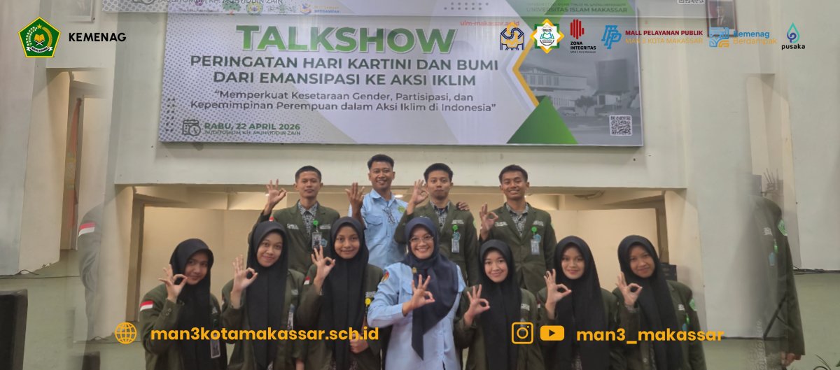 Peringati Hari Kartini &amp;amp; Bumi, Siswa MAN 3 Kota Makassar Hadiri Talkshow Aksi Iklim di UIM