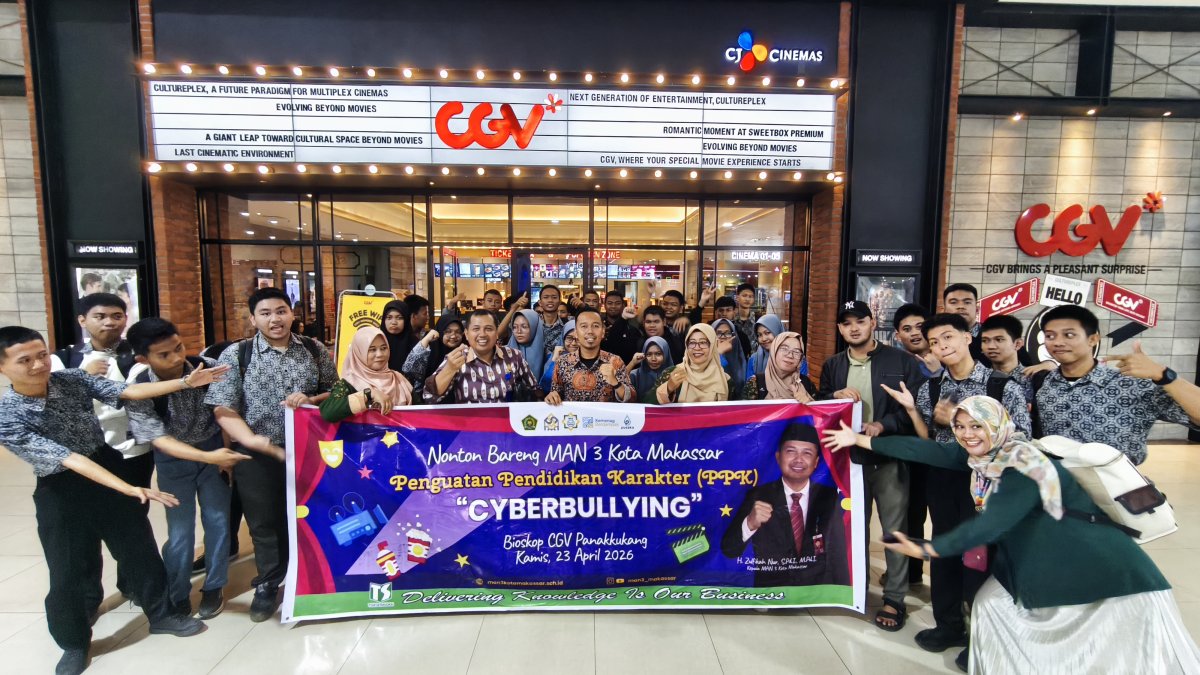 Perkuat Karakter, 513 Murid MAN 3 PK Kota Makassar Gelar Nobar Film CyberBullying