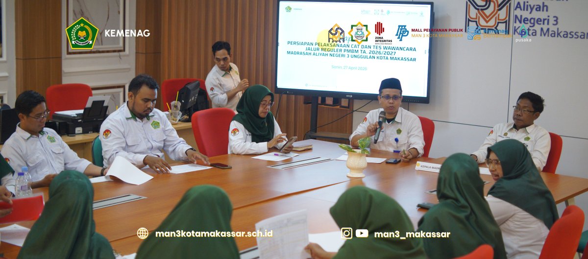Matangkan Persiapan PMBM Jalur Reguler, MAN 3 Kota Makassar Laksanakan Rapat Koordinasi Teknis