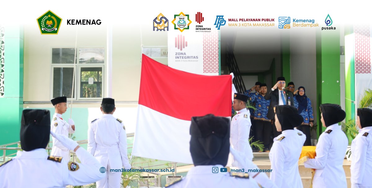 Iringan Marching Band dan Paskibra 503 Formasi Lengkap Sukseskan Upacara Harkitnas MAN 3 Makassar