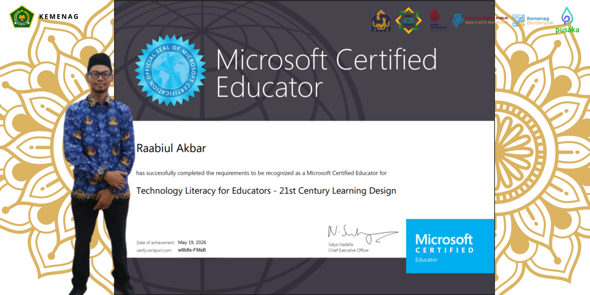 Guru MAN 3 Kota Makassar Raih Sertifikasi Internasional Microsoft Certified Educator