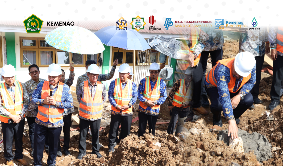 Kakanwil Kemenag Sulsel Letakkan Batu Pertama Pembangunan Laboratorium Terpadu MAN 3 Kota Makassar