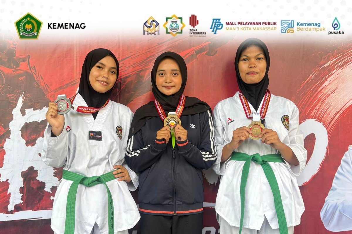 Tiga Murid MAN 3 Kota Makassar Torehkan Prestasi Gemilang di Kejuaraan Taekwondo Walikota Cup 2026