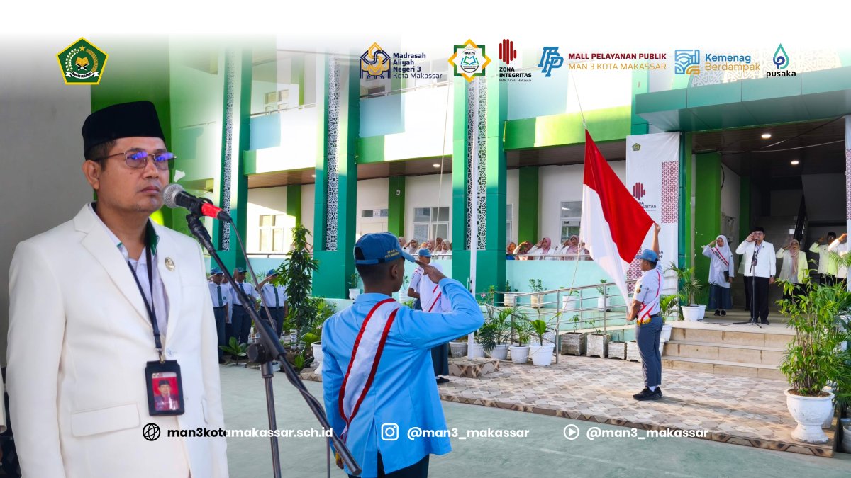 Upacara Bendera di MAN 3 Kota Makassar, Kepala Madrasah Tekankan Disiplin Digital dan Persiapan Kunjungan Menteri Agama
