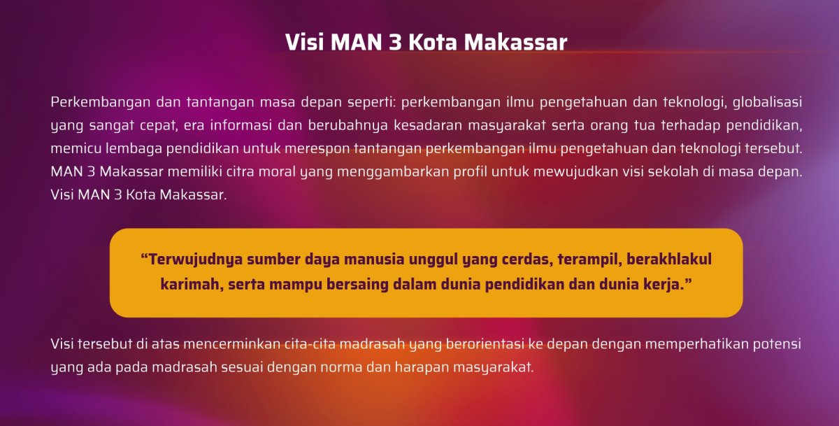 Visi MAN 3 Kota Makassar